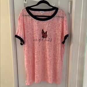 LulaRoe Pink Butterfly Graphic Tee